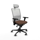 Haches sincro malla blanca bali marrón oscuro brazos 3D base nailon cabecero malla 2D ruedas 65mm engomadas