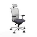 Haches sincro malla blanca bali gris oscuro brazos blancos base blanca cabecero malla 2D ruedas 65mm engomadas