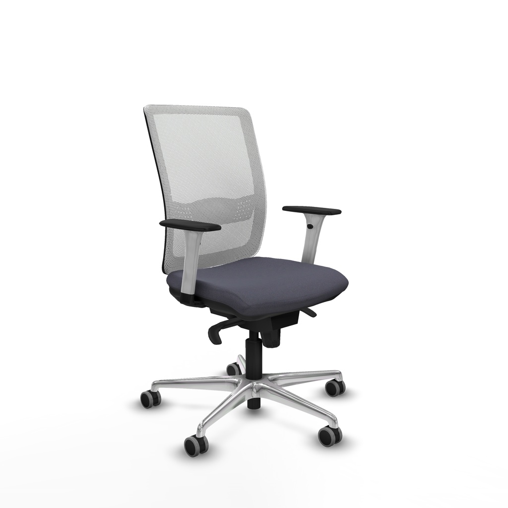 Haches sincro malla blanca bali gris oscuro brazos blancos base aluminio ruedas 65mm engomadas