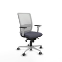 Haches sincro malla blanca bali gris oscuro brazos blancos base aluminio ruedas 65mm engomadas