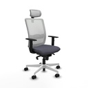 Haches sincro malla blanca bali gris oscuro brazos 1D base blanca cabecero malla 2D ruedas 65mm nailon