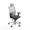 Haches sincro malla blanca bali gris oscuro brazos 2D base blanca cabecero malla 2D ruedas 65mm engomadas