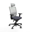 Haches sincro malla blanca bali gris oscuro brazos 2D base nailon cabecero malla 2D ruedas 65mm engomadas