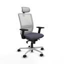 Haches sincro malla blanca bali gris oscuro brazos 2D base aluminio cabecero malla 2D ruedas 65mm nailon