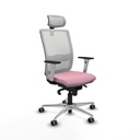 Haches sincro malla blanca bali rosa brazos blancos base aluminio cabecero malla 2D ruedas 65mm engomadas