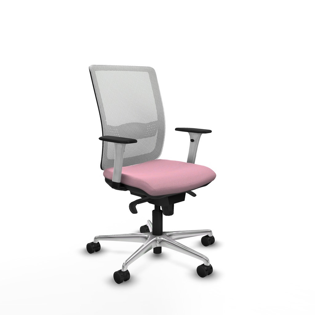 Haches sincro malla blanca bali rosa brazos blancos base aluminio ruedas 65mm nailon