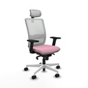 Haches sincro malla blanca bali rosa brazos 2D base blanca cabecero malla 2D ruedas 65mm nailon