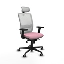 Haches sincro malla blanca bali rosa brazos 2D base nailon cabecero malla 2D ruedas 65mm engomadas