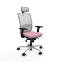 Haches sincro malla blanca bali rosa brazos 2D base aluminio cabecero malla 2D ruedas 65mm nailon