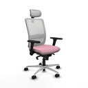 Haches sincro malla blanca bali rosa brazos 3D base aluminio cabecero malla 2D ruedas 65mm nailon