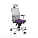 Haches sincro malla blanca bali morado brazos blancos base blanca cabecero malla 2D ruedas 65mm nailon