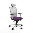 Haches sincro malla blanca bali morado brazos blancos base aluminio cabecero malla 2D ruedas 65mm nailon