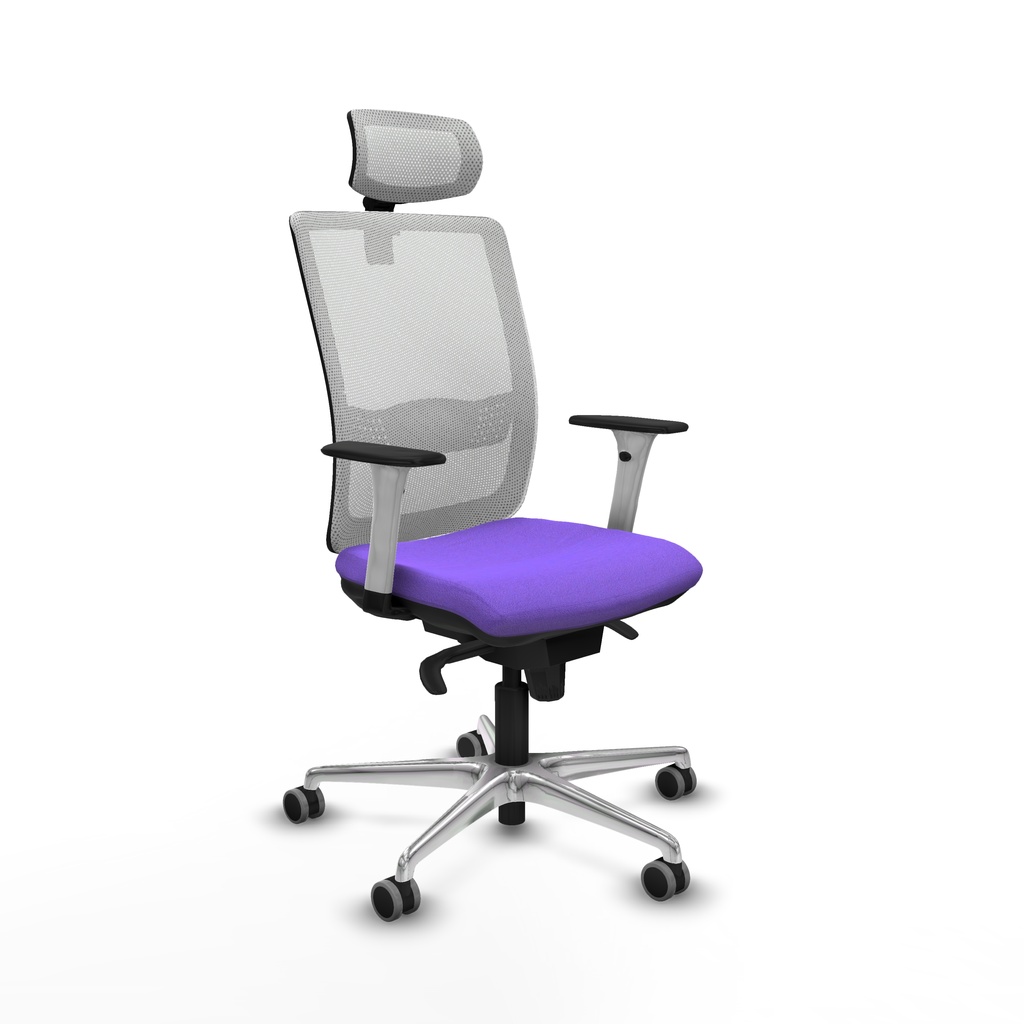Haches sincro malla blanca bali lila brazos blancos base aluminio cabecero malla 2D ruedas 65mm engomadas