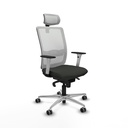 Haches sincro malla blanca bali negro brazos blancos base aluminio cabecero malla 2D ruedas 65mm engomadas