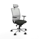 Haches sincro malla blanca bali negro brazos blancos base aluminio cabecero malla 2D ruedas 65mm nailon