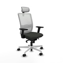 Haches sincro malla blanca bali negro brazos 2D base blanca cabecero malla 2D ruedas 65mm nailon