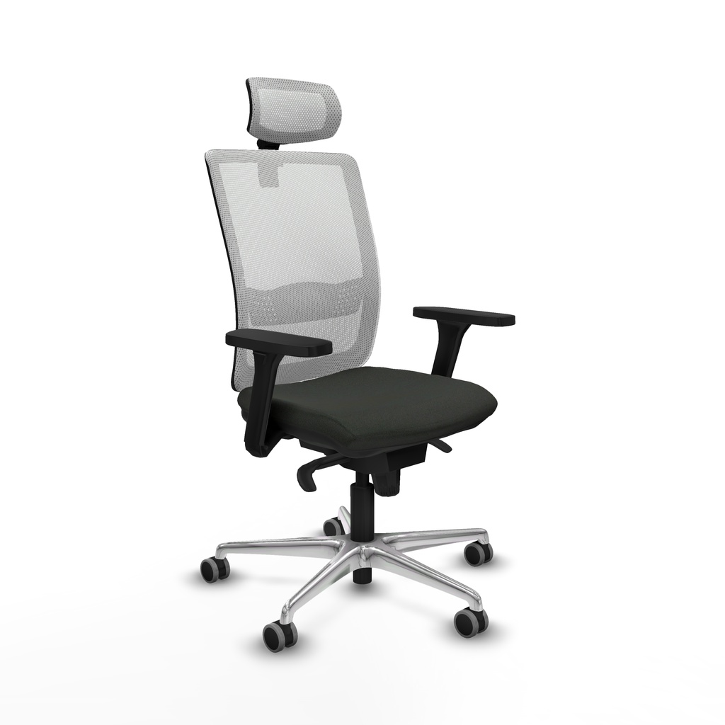 Haches sincro malla blanca bali negro brazos 3D base aluminio cabecero malla 2D ruedas 65mm engomadas