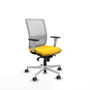 Haches sincro malla blanca similpiel amarillo brazos blancos base blanca ruedas 65mm engomadas