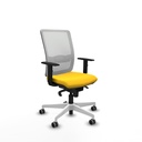 Haches sincro malla blanca similpiel amarillo brazos 1D base blanca ruedas 65mm engomadas