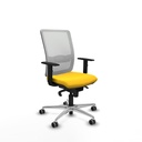 Haches sincro malla blanca similpiel amarillo brazos 1D base aluminio ruedas 65mm engomadas
