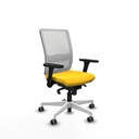 Haches sincro malla blanca similpiel amarillo brazos 3D base blanca ruedas 65mm engomadas
