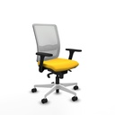 Haches sincro malla blanca similpiel amarillo brazos 3D base blanca ruedas 65mm nailon