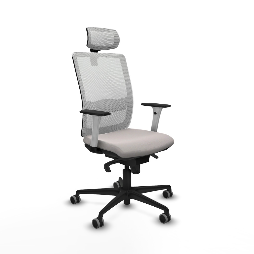 Haches sincro malla blanca similpiel blanco brazos blancos base nailon cabecero malla 2D ruedas 65mm engomadas
