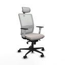 Haches sincro malla blanca similpiel blanco brazos blancos base nailon cabecero malla 2D ruedas 65mm nailon