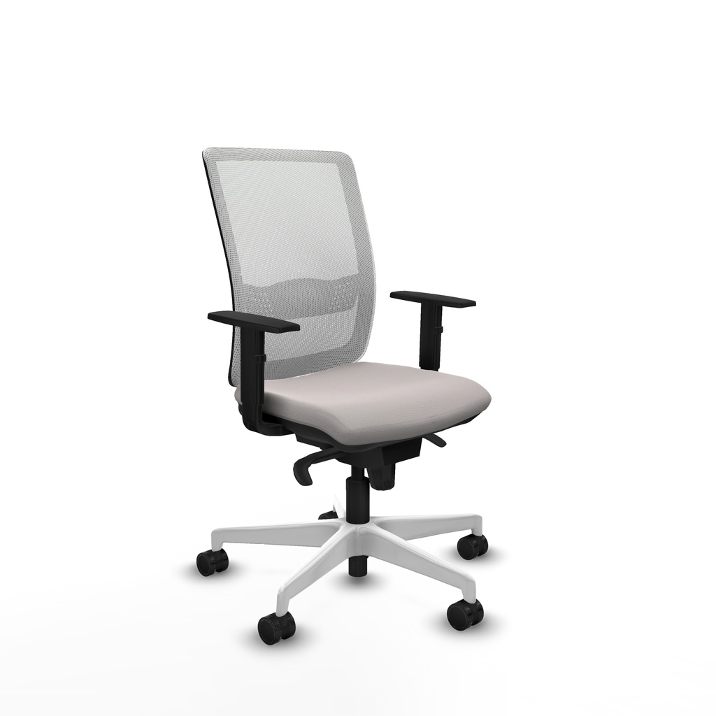 Haches sincro malla blanca similpiel blanco brazos 1D base blanca ruedas 65mm nailon