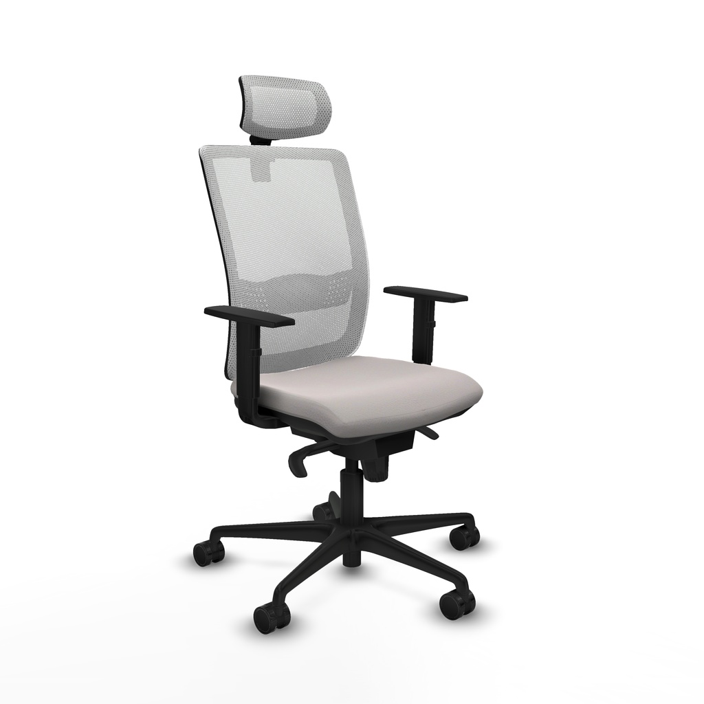 Haches sincro malla blanca similpiel blanco brazos 1D base nailon cabecero malla 2D ruedas 65mm nailon