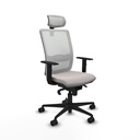 Haches sincro malla blanca similpiel blanco brazos 1D base nailon cabecero malla 2D ruedas 65mm nailon