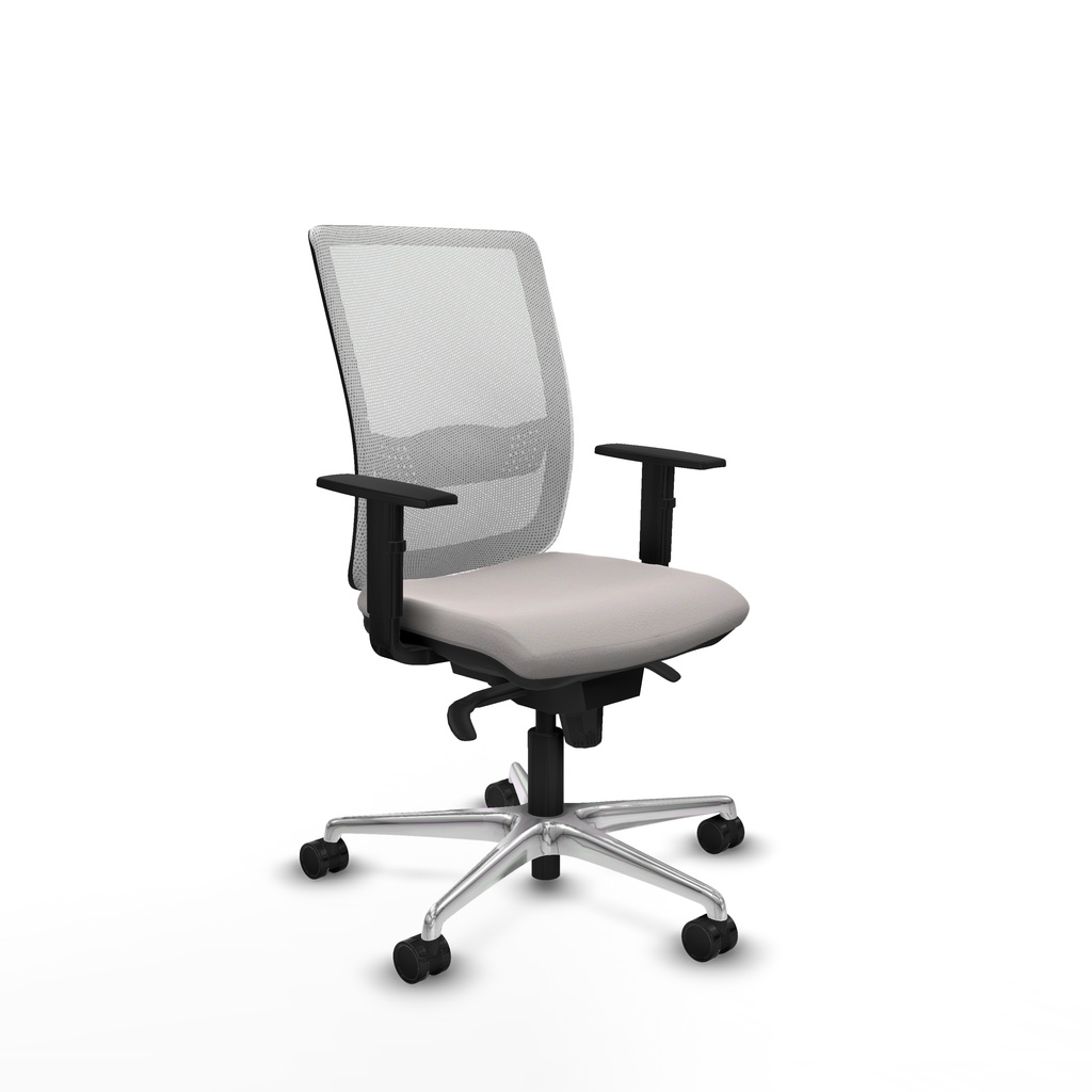 Haches sincro malla blanca similpiel blanco brazos 1D base aluminio ruedas 65mm nailon