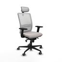 Haches sincro malla blanca similpiel blanco brazos 2D base nailon cabecero malla 2D ruedas 65mm engomadas