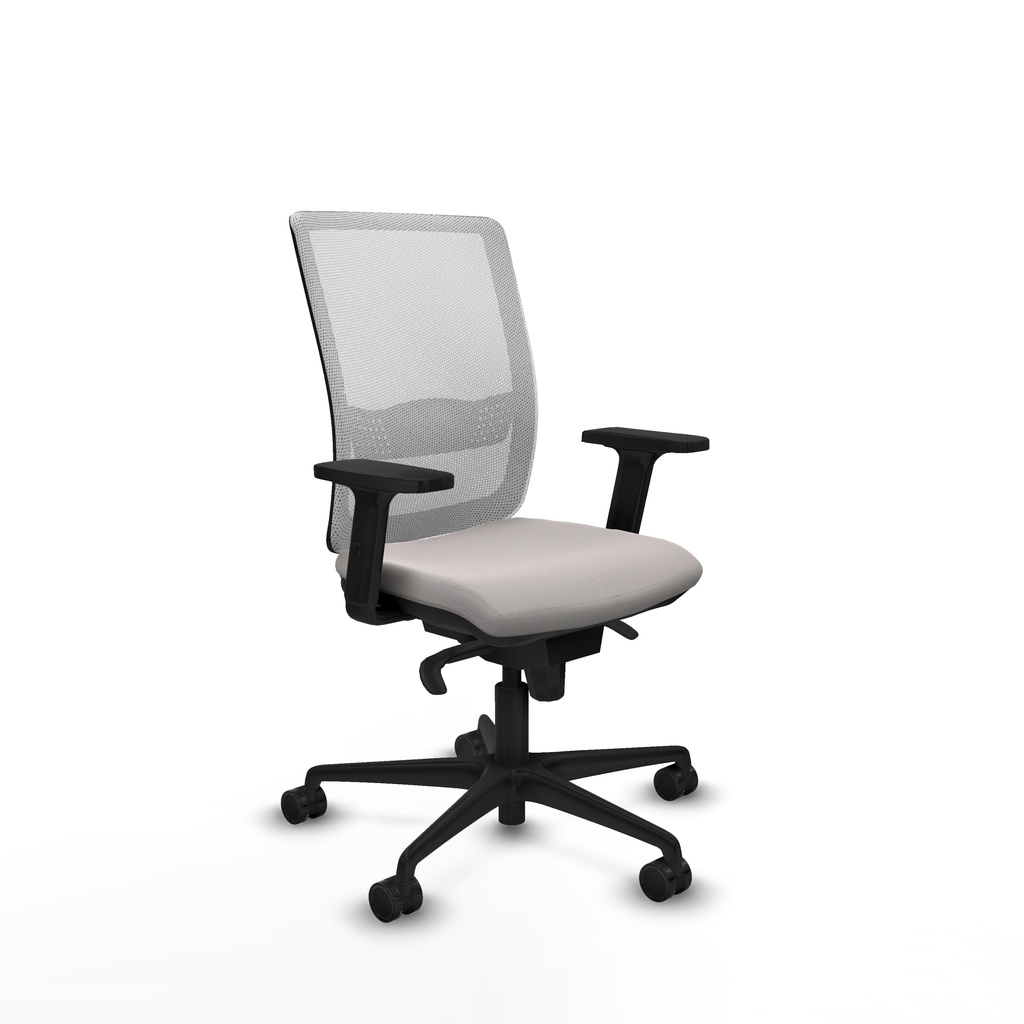 Haches sincro malla blanca similpiel blanco brazos 2D base nailon ruedas 65mm nailon