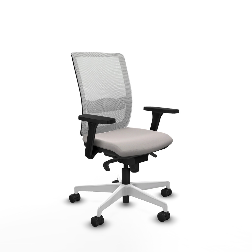 Haches sincro malla blanca similpiel blanco brazos 3D base blanca ruedas 65mm nailon