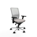 Haches sincro malla blanca similpiel blanco brazos 3D base aluminio ruedas 65mm nailon