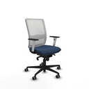Haches sincro malla blanca similpiel azul marino brazos blancos base nailon ruedas 65mm engomadas