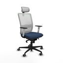 Haches sincro malla blanca similpiel azul marino brazos blancos base nailon cabecero malla 2D ruedas 65mm engomadas