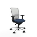 Haches sincro malla blanca similpiel azul marino brazos 1D base aluminio ruedas 65mm nailon