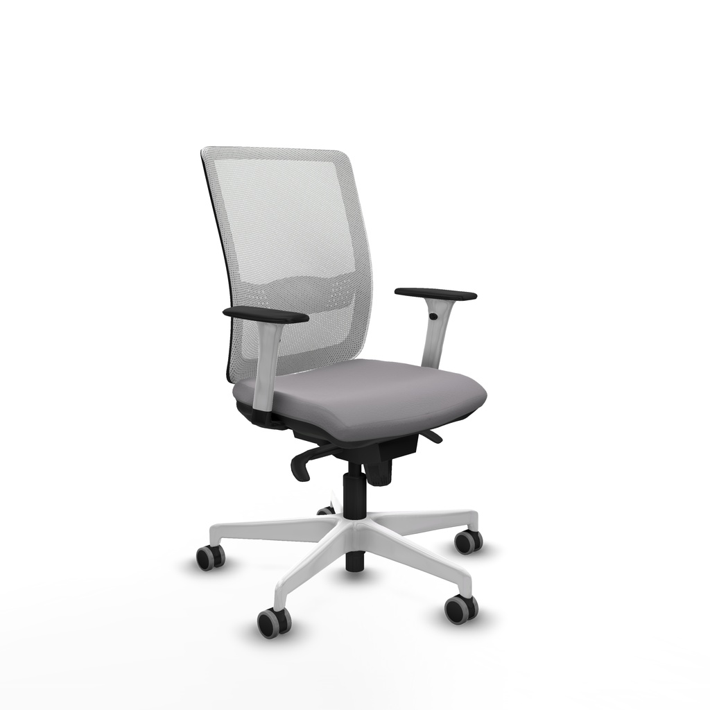 Haches sincro malla blanca similpiel gris brazos blancos base blanca ruedas 65mm engomadas