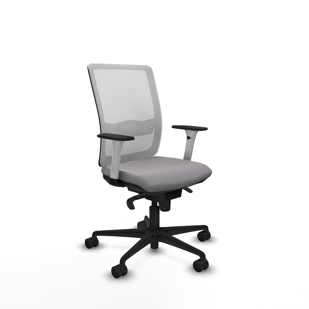 Haches sincro malla blanca similpiel gris brazos blancos base nailon ruedas 65mm nailon