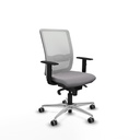 Haches sincro malla blanca similpiel gris brazos 1D base aluminio ruedas 65mm engomadas