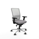 Haches sincro malla blanca similpiel gris brazos 2D base aluminio ruedas 65mm engomadas