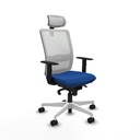 Haches sincro malla blanca similpiel azul brazos 1D base blanca cabecero malla 2D ruedas 65mm nailon