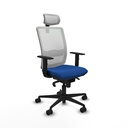 Haches sincro malla blanca similpiel azul brazos 1D base nailon cabecero malla 2D ruedas 65mm nailon