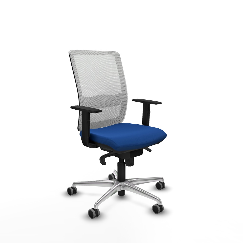 Haches sincro malla blanca similpiel azul brazos 1D base aluminio ruedas 65mm engomadas