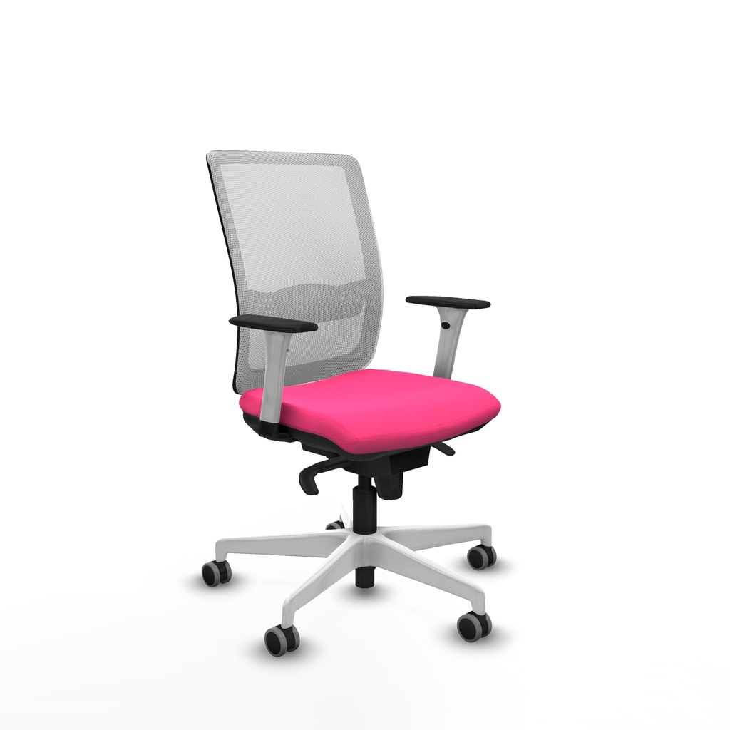 Haches sincro malla blanca similpiel rosa brazos blancos base blanca ruedas 65mm engomadas