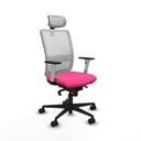 Haches sincro malla blanca similpiel rosa brazos blancos base nailon cabecero malla 2D ruedas 65mm nailon
