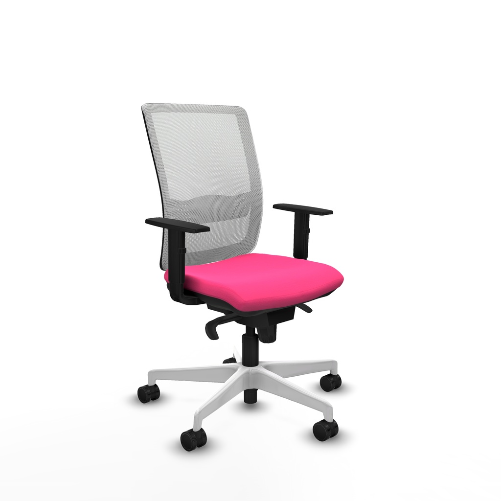 Haches sincro malla blanca similpiel rosa brazos 1D base blanca ruedas 65mm nailon