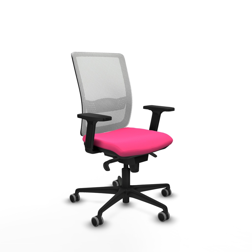 Haches sincro malla blanca similpiel rosa brazos 2D base nailon ruedas 65mm engomadas